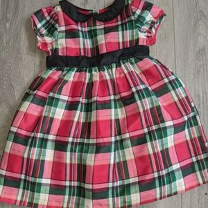 Gymboree plaid tulle dress pink green red black